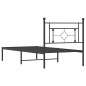 vidaXL Bettgestell mit Kopfteil Metall Schwarz 90x190 cm vidaXL Bettgestell mit Kopfteil Metall Schwarz 90x190 cm