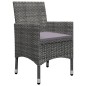3-tlg. Bistro-Set Poly Rattan und Akazienholz Grau 3-tlg. Bistro-Set Poly Rattan und Akazienholz Grau
