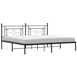 vidaXL Bettgestell mit Kopfteil Metall Schwarz 200x200 cm