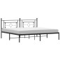 vidaXL Bettgestell mit Kopfteil Metall Schwarz 200x200 cm vidaXL Bettgestell mit Kopfteil Metall Schwarz 200x200 cm