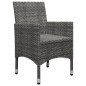 3-tlg. Bistro-Set Poly Rattan und Akazienholz Grau 3-tlg. Bistro-Set Poly Rattan und Akazienholz Grau