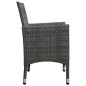 3-tlg. Bistro-Set Poly Rattan und Akazienholz Grau 3-tlg. Bistro-Set Poly Rattan und Akazienholz Grau
