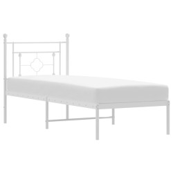vidaXL Bettgestell mit Kopfteil Metall Weiß 75x190 cm