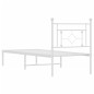 vidaXL Bettgestell mit Kopfteil Metall Weiß 75x190 cm vidaXL Bettgestell mit Kopfteil Metall Weiß 75x190 cm