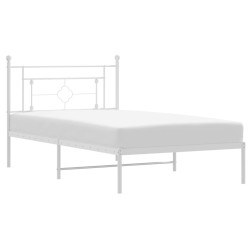 vidaXL Bettgestell mit Kopfteil Metall Weiß 107x203 cm
