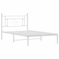 vidaXL Bettgestell mit Kopfteil Metall Weiß 107x203 cm vidaXL Bettgestell mit Kopfteil Metall Weiß 107x203 cm