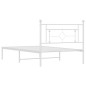 vidaXL Bettgestell mit Kopfteil Metall Weiß 107x203 cm vidaXL Bettgestell mit Kopfteil Metall Weiß 107x203 cm