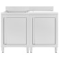 Gastro-Spülenunterschrank Edelstahl 120x60x96 cm Gastro-Spülenunterschrank Edelstahl 120x60x96 cm