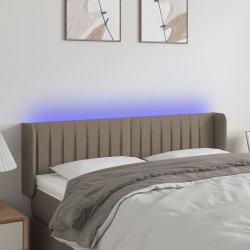 vidaXL LED Kopfteil Taupe 147x16x78/88 cm Stoff