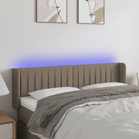 vidaXL LED Kopfteil Taupe 147x16x78/88 cm Stoff