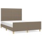 vidaXL Bettgestell mit Kopfteil Taupe 140x200 cm Stoff vidaXL Bettgestell mit Kopfteil Taupe 140x200 cm Stoff