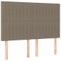 vidaXL Bettgestell mit Kopfteil Taupe 140x200 cm Stoff vidaXL Bettgestell mit Kopfteil Taupe 140x200 cm Stoff