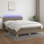 vidaXL Boxspringbett mit Matratze & LED Taupe 140x200 cm Stoff vidaXL Boxspringbett mit Matratze & LED Taupe 140x200 cm Stoff
