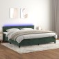 vidaXL Boxspringbett mit Matratze & LED Dunkelgrün 200x200 cm Samt vidaXL Boxspringbett mit Matratze & LED Dunkelgrün 200x200 cm Samt