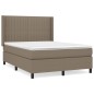 vidaXL Boxspringbett mit Matratze Taupe 140x200 cm Stoff vidaXL Boxspringbett mit Matratze Taupe 140x200 cm Stoff