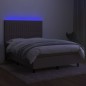 vidaXL Boxspringbett mit Matratze & LED Taupe 140x200 cm Stoff vidaXL Boxspringbett mit Matratze & LED Taupe 140x200 cm Stoff