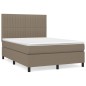 vidaXL Boxspringbett mit Matratze Taupe 140x200 cm Stoff vidaXL Boxspringbett mit Matratze Taupe 140x200 cm Stoff