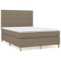 vidaXL Boxspringbett mit Matratze Taupe 140x190 cm Stoff vidaXL Boxspringbett mit Matratze Taupe 140x190 cm Stoff