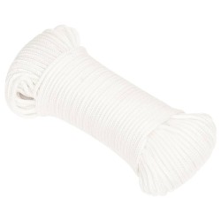 vidaXL Bootsseil Weiß 3 mm 100 m Polypropylen