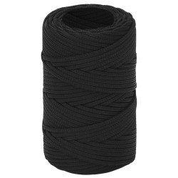 vidaXL Bootsseil Schwarz 2 mm 100 m Polypropylen