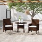 vidaXL 3-tlg. Garten-Essgruppe Poly Rattan Braun vidaXL 3-tlg. Garten-Essgruppe Poly Rattan Braun