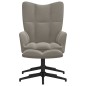 vidaXL Relaxsessel mit Hocker Hellgrau Samt vidaXL Relaxsessel mit Hocker Hellgrau Samt
