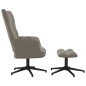 vidaXL Relaxsessel mit Hocker Hellgrau Samt vidaXL Relaxsessel mit Hocker Hellgrau Samt
