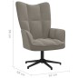 vidaXL Relaxsessel mit Hocker Hellgrau Samt vidaXL Relaxsessel mit Hocker Hellgrau Samt