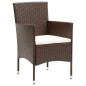 vidaXL 3-tlg. Garten-Essgruppe Poly Rattan Braun vidaXL 3-tlg. Garten-Essgruppe Poly Rattan Braun