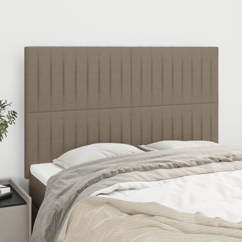 vidaXL Kopfteile 4 Stk. Taupe 72x5x78/88 cm Stoff