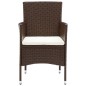 vidaXL 3-tlg. Garten-Essgruppe Poly Rattan Braun vidaXL 3-tlg. Garten-Essgruppe Poly Rattan Braun