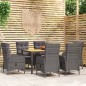 7-tlg. Garten-Essgruppe Poly Rattan Grau 7-tlg. Garten-Essgruppe Poly Rattan Grau