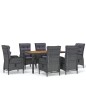 7-tlg. Garten-Essgruppe Poly Rattan Grau 7-tlg. Garten-Essgruppe Poly Rattan Grau