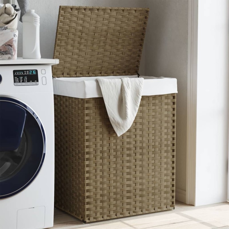 vidaXL Wäschekorb mit Deckel 46x33x60 cm Poly Rattan vidaXL Wäschekorb mit Deckel 46x33x60 cm Poly Rattan