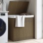 vidaXL Wäschekorb mit 2 Fächern 53x35x57 cm Poly Rattan vidaXL Wäschekorb mit 2 Fächern 53x35x57 cm Poly Rattan