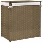 vidaXL Wäschekorb mit 2 Fächern 53x35x57 cm Poly Rattan vidaXL Wäschekorb mit 2 Fächern 53x35x57 cm Poly Rattan
