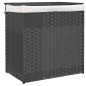 vidaXL Wäschekorb mit 2 Fächern Grau 53x35x57 cm Poly Rattan vidaXL Wäschekorb mit 2 Fächern Grau 53x35x57 cm Poly Rattan