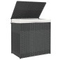 vidaXL Wäschekorb mit 2 Fächern Grau 53x35x57 cm Poly Rattan vidaXL Wäschekorb mit 2 Fächern Grau 53x35x57 cm Poly Rattan