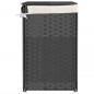 vidaXL Wäschekorb mit 2 Fächern Grau 53x35x57 cm Poly Rattan vidaXL Wäschekorb mit 2 Fächern Grau 53x35x57 cm Poly Rattan
