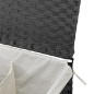 vidaXL Wäschekorb mit 2 Fächern Grau 53x35x57 cm Poly Rattan vidaXL Wäschekorb mit 2 Fächern Grau 53x35x57 cm Poly Rattan