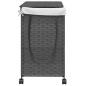 vidaXL Wäschekorb mit Rollen Grau 60x35x60,5 cm Rattan vidaXL Wäschekorb mit Rollen Grau 60x35x60,5 cm Rattan