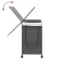 vidaXL Wäschekorb mit Rollen Grau 60x35x60,5 cm Rattan vidaXL Wäschekorb mit Rollen Grau 60x35x60,5 cm Rattan