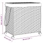 vidaXL Wäschekorb mit Rollen Grau 60x35x60,5 cm Rattan vidaXL Wäschekorb mit Rollen Grau 60x35x60,5 cm Rattan