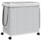 vidaXL Wäschekorb mit Rollen Weiß 60x35x60,5 cm Rattan vidaXL Wäschekorb mit Rollen Weiß 60x35x60,5 cm Rattan