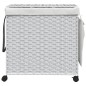 vidaXL Wäschekorb mit Rollen Weiß 60x35x60,5 cm Rattan vidaXL Wäschekorb mit Rollen Weiß 60x35x60,5 cm Rattan