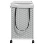 vidaXL Wäschekorb mit Rollen Weiß 60x35x60,5 cm Rattan vidaXL Wäschekorb mit Rollen Weiß 60x35x60,5 cm Rattan