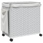 vidaXL Wäschekorb mit Rollen Weiß 60x35x60,5 cm Rattan vidaXL Wäschekorb mit Rollen Weiß 60x35x60,5 cm Rattan