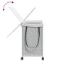 vidaXL Wäschekorb mit Rollen Weiß 60x35x60,5 cm Rattan vidaXL Wäschekorb mit Rollen Weiß 60x35x60,5 cm Rattan