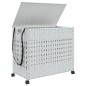 vidaXL Wäschekorb mit Rollen Weiß 66x35x60 cm Rattan vidaXL Wäschekorb mit Rollen Weiß 66x35x60 cm Rattan