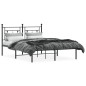 vidaXL Bettgestell mit Kopfteil Metall Schwarz 140x190 cm